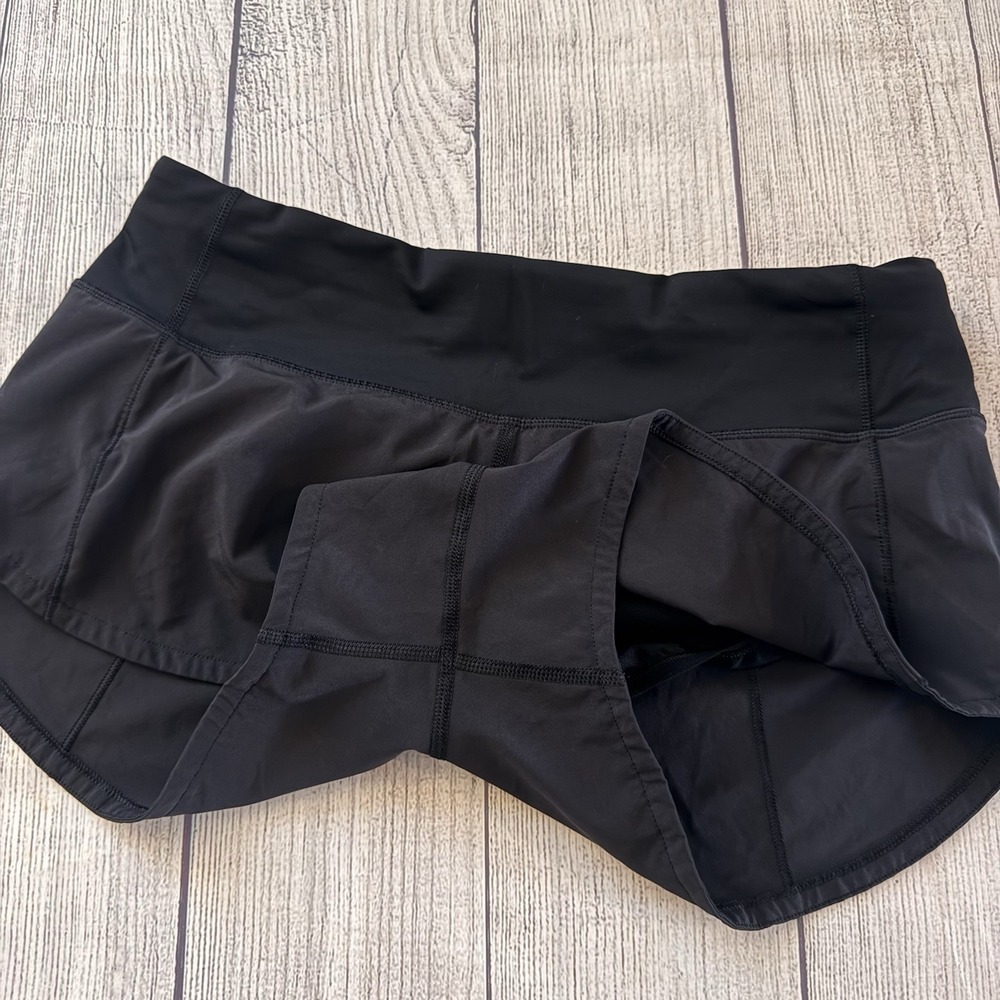 Lululemon Speed Up Shorts Black Size 4 High Rise Lined Running Athletic Workout - Picture 6 of 6